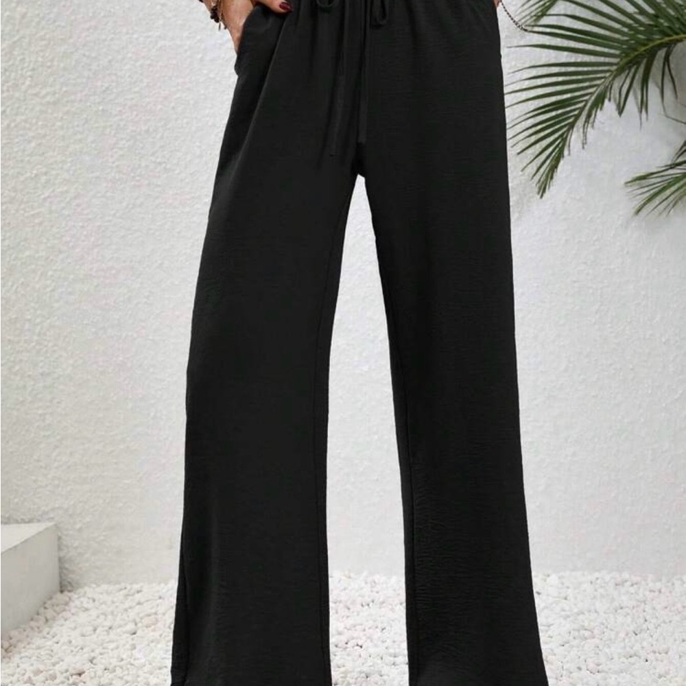 SHEIN Black Wide-Leg Sweatpants